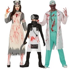 Enfermera y médico zombie