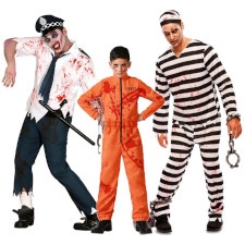 Policía y preso zombie