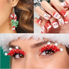 Uñas, pestañas y accesorios de Navidad