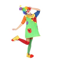 Disfraz de payaso con sombrero para mujer