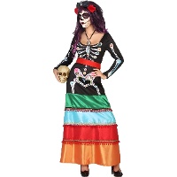 Disfraz de esqueleto Catrina mejicana para mujer