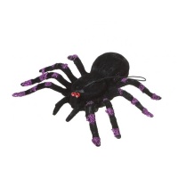 Araña de 12 x 8 cm negra con purpurina lila - 2 unidades