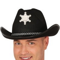 Sombrero de Sheriff negro de 57 cm