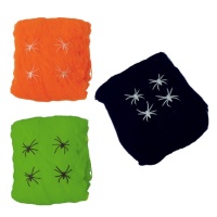 Telaraña de 60 gr de colores con arañas