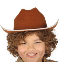Sombrero de vaquero marrón infantil de 55 cm