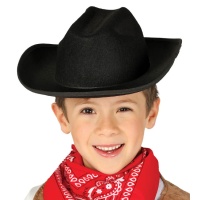 Sombrero de vaquero negro infantil de 53 cm