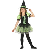 Disfraz de bruja verde para niña