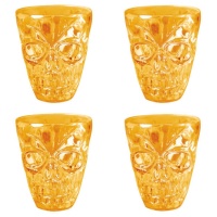 Vasos de 6 cm de plástico chupito calavera - 4 unidades