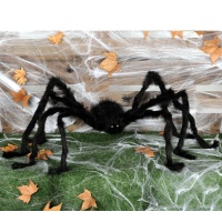 Araña de 1,50 m negra gigante con luz