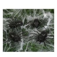 Araña de 10 cm negra - 4 unidades