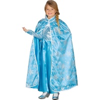 Capa de 108 cm azul con copos de nieve