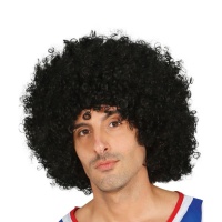 Peluca negra tipo afro