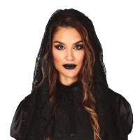 Mantilla negra de 45 cm