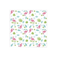 Servilletas de flamenco hawaiano de 16,5 x 16,5 cm - 20 unidades