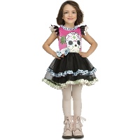 Disfraz de Catrina con calavera para niña