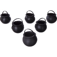 Mini 6 calderos de bruja con asa de 6 cm - 6 unidades