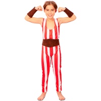 Disfraz de forzudo rojo y blanco para niño