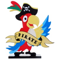 Centro de mesa de loro Pirata de 20 x 15 x 4 cm