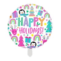Globo redondo de Happy Holidays de 45 cm - Party love