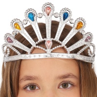Tiara de princesa con piedras multicolor