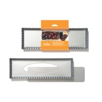 Molde rectangular de 35 x 11 x 2,5 cm rizado con fondo desmontable - Decora