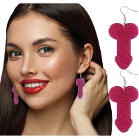 Pendientes de pene rosas de 5 cm