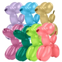 Globos de látex moldeables cromáticos - 12 unidades