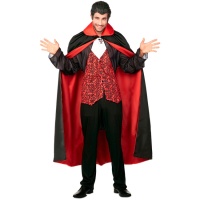 Capa de 134 cm reversible negra y roja