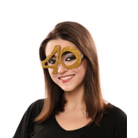 Gafas de número 40 doradas con purpurina