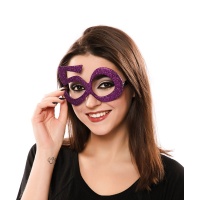 Gafas de número 50 fucsias con purpurina