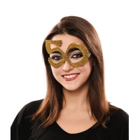 Gafas de número 50 doradas con purpurina