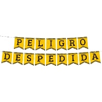 Guirnalda de Peligro despedida amarillo y negro