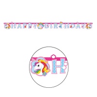 Guirnalda feliz cumpleaños de Unicornios - 1,79 m