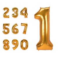 Globo de número dorado de 93 x 134 cm - Anagram - 1 unidad