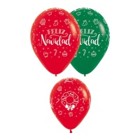 Globos de látex de Navidad de 30 cm - Sempertex - 12 unidades