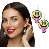 Pendientes de caras sonrientes estilo años 90