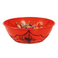 Bol naranja con telarañas de 27 x 9 cm - 1 unidad