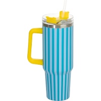 Taza térmica de 1,2 L a rayas azules