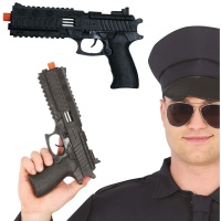 Pistola negra de policía con dientes de 28 cm