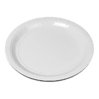 Platos de 20 cm de cartón blanco - 25 unidades