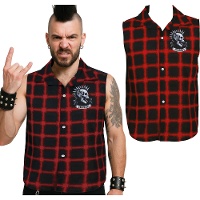 Chaleco punk rock con calavera para adulto