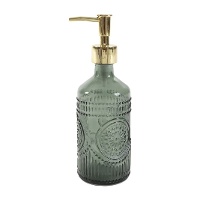 Dispensador de jabón grabado verde de 21,5 cm