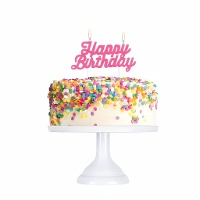 Vela de Happy Birthday flúor - 1 unidad