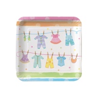 Platos cuadrados Baby Clothing de 23 cm - 8 unidades