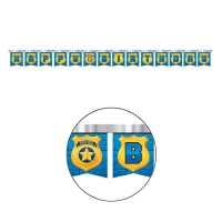 Guirnalda feliz cumpleaños de Policía - 2,59 m