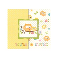 Invitaciones de búhos - 8 unidades