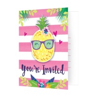 Invitaciones de Piña Colada Hawaiana - 8 unidades