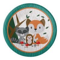 Platos de Animales del Bosque de 23 cm - 8 unidades