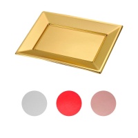 Bandeja de 33 x 22,5 cm rectangulares de plástico de colores - 2 unidades
