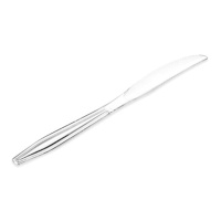 Cuchillos de 17,5 cm de plástico transparente - 12 unidades